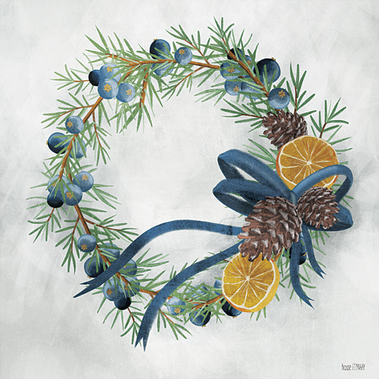 House Fenway FEN192 - FEN192 - Juniper Wreath - 12x12 Wreath, Blueberries, Greenery, Oranges, Pinecones, Ribbon, Decorations from Penny Lane