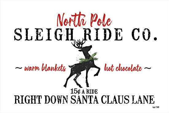 House Fenway FEN225 - FEN225 - Sleigh Rides   - 18x12 Sleigh Rides, Reindeer, North Pole, Holidays, Signs from Penny Lane