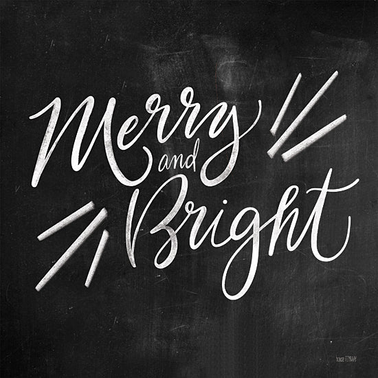 House Fenway FEN228 - FEN228 - Merry and Bright - 12x12 Merry and Bright, Holidays, Christmas, Black & White, Signs from Penny Lane