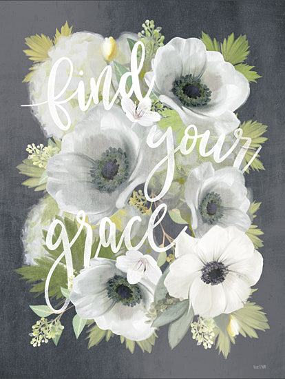 House Fenway FEN246 - FEN246 - Find Your Grace     - 12x16 Find Your Grace, White Flowers, Anemone Flowers. Blooms, Signs from Penny Lane