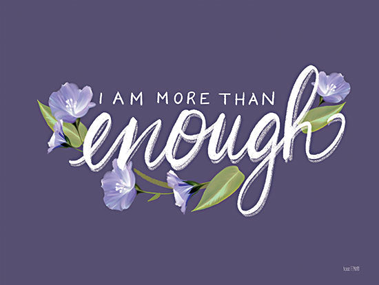 House Fenway FEN317 - FEN317 - More than Enough - 16x12 I Am More Than Enough, Flowers, Purple Flowers, Blooms, Signs from Penny Lane