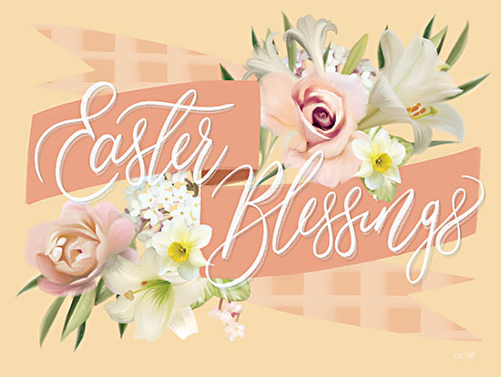 House Fenway FEN326 - FEN326 - Easter Blessings in Pink - 16x12 Easter Blessings, Flowers, Spring, Calligraphy from Penny Lane