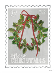 FEN344 - Christmas Stamp Holly Wreath    - 12x16