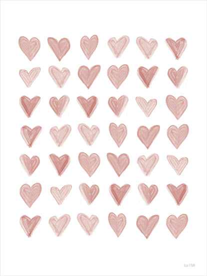 House Fenway FEN362 - FEN362 - All the Love - 12x16 Abstract, Hearts, Love, Pink and White from Penny Lane