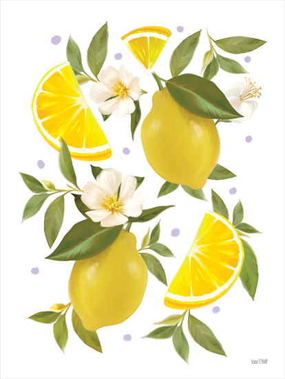 House Fenway FEN372 - FEN372 - Citrus Lemon Botanical - 12x16 Lemons, Lemon Blossoms, Kitchen, Fruits from Penny Lane