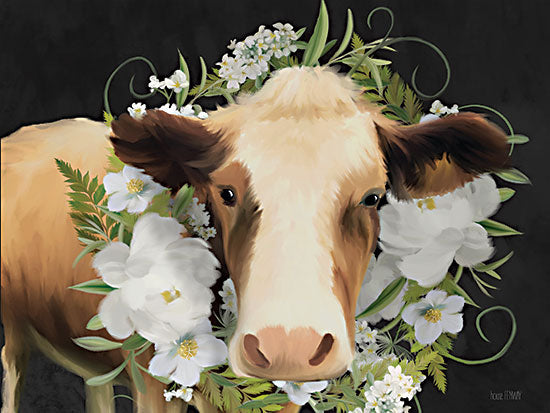 House Fenway FEN434 - FEN434 - Aggie - 16x12 Cow, Farm Animal, Animal, Flowers, White Flowers from Penny Lane