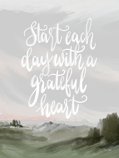 House Fenway FEN571 - FEN571 - Start Each Day - 12x16 Start Each Day with a Grateful Heart, Roy T. Bennett, Quotes, Abstract, Landscape, Signs from Penny Lane