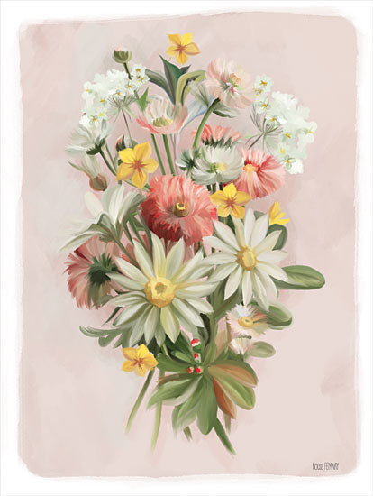 House Fenway FEN580 - FEN580 - Summer Wildflower Bouquet - 12x16 Flowers, Wildflowers, Pink, Yellow, White, Summer Flowers, Bouquet, Botanical from Penny Lane