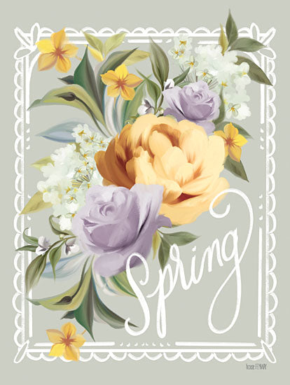 House Fenway FEN582 - FEN582 - Sunny Spring Floral - 12x16 Spring, Flowers, Purple, Yellow, Spring Flowers, Botanical from Penny Lane