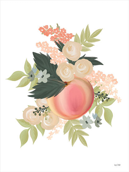 House Fenway FEN659 - FEN659 - Spring is Peachy I - 12x16 Flowers, Peach, Fruit, Greenery, Bouquet from Penny Lane