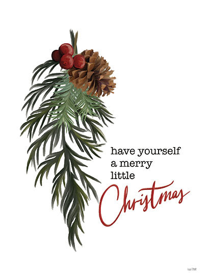 House Fenway FEN708 - FEN708 - Merry Little Christmas - 12x16 Christmas, Holidays, Greenery, Pinecone, Have Yourself a Merry Little Christmas, Typography, Signs, Textual Art from Penny Lane