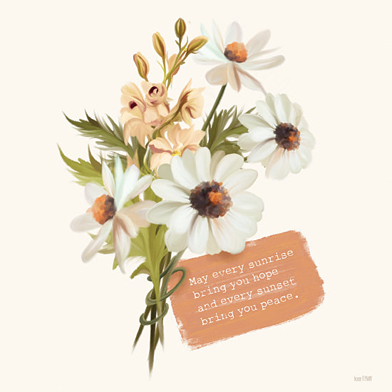 House Fenway FEN761 - FEN761 - Sunrise Hope, Sunset Peace    - 12x12 May Every Sunrise Bring You Hope, Ralph Waldo Emerson, Quote, Motivational, Flowers, Bouquet, Signs, Typography from Penny Lane