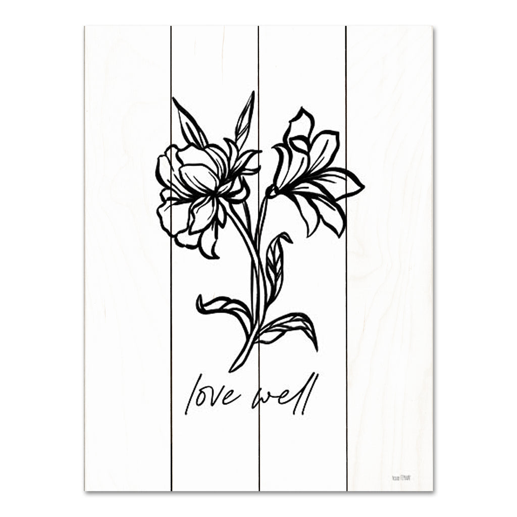 House Fenway FEN807PAL - FEN807PAL - Love Well - 12x16 Flowers, Love Well, Black & White, Typography, Signs, Spring from Penny Lane