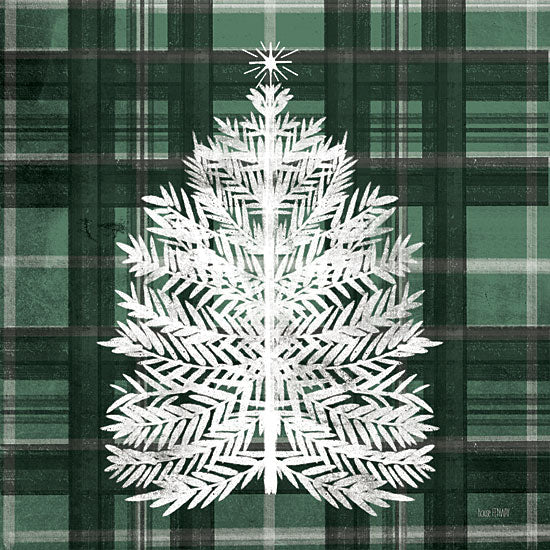 House Fenway FEN815 - FEN815 - Flannel Evergreen - 12x12 Christmas, Holidays, Tree, Christmas Tree, Plaid, Green, White from Penny Lane