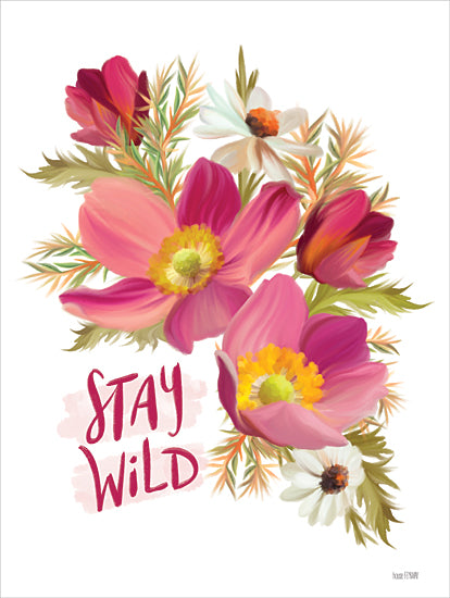 House Fenway FEN846 - FEN846 - Stay Wild - 12x16 Flowers, Pink Flowers, Spring, Spring Flowers, Stay Wild, Typography, Signs, Tween from Penny Lane