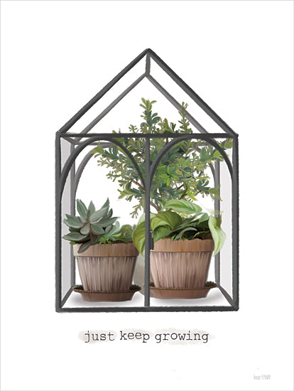 House Fenway FEN877 - FEN877 - Just Keep Growing Greenhouse - 12x16 Plants, Greenhouse, Potted Plants, Greenery, Inspirational, Just Keep Growing, Typography, Signs, Textual Art from Penny Lane
