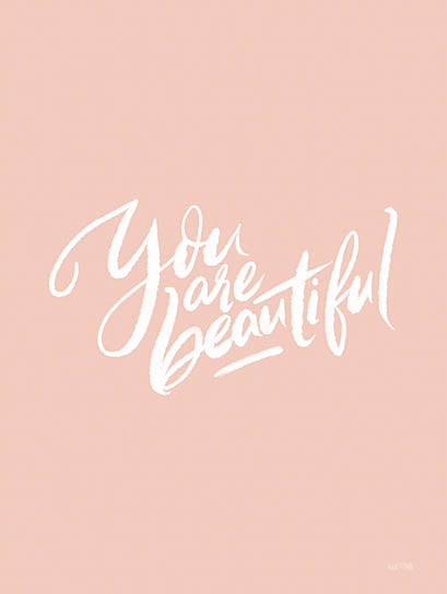 House Fenway FEN890 - FEN890 - You Are Beautiful - 12x16 Inspirational, You Are Beautiful, Typography, Signs, Motivational, Pink & White, Tween, Triptych from Penny Lane