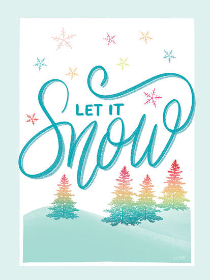 House Fenway FEN924 - FEN924 - Let It Snow - 12x16 Winter, Let It Snow, Typography, Signs, Textual Art, Graphic Art, Trees, Rainbow Colors from Penny Lane