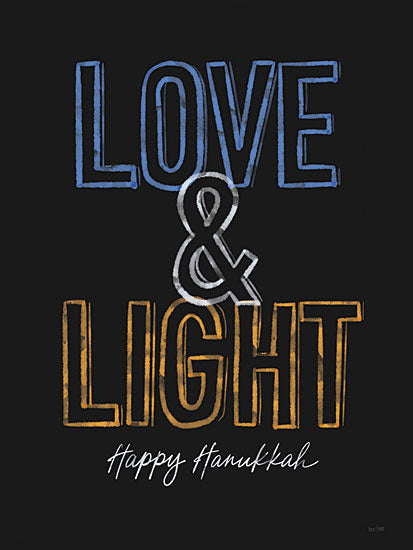 House Fenway FEN975 - FEN975 - Love & Light Hanukkah - 12x16 Hanukkah, Happy Hanukkah, Love & Light Happy Hanukkah, Jewish Holiday, Typography, Signs, Textual Art, Winter from Penny Lane