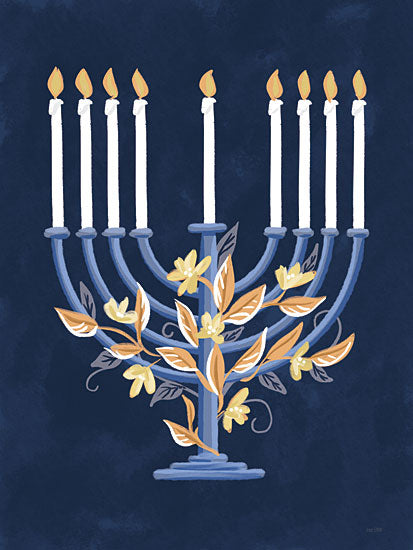 House Fenway FEN976 - FEN976 - Hanukkah Menorah - 12x16 Hanukkah, Menorah, Candles, Jewish Holiday, Blue, White, Yellow, Winter, Leaves from Penny Lane