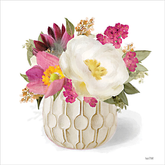 House Fenway FEN989 - FEN989 - Fuchsia Floral I - 12x12 Tropical, Flowers, White and Pink Flowers, Vase, Fuchsia Floral from Penny Lane