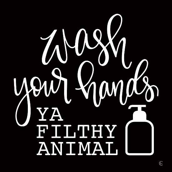 Fearfully Made Creations FMC201 - FMC201 - Wash Your Hands - 12x12 Signs, Typography, Black & White, Ya Filthy Animal, Humor from Penny Lane
