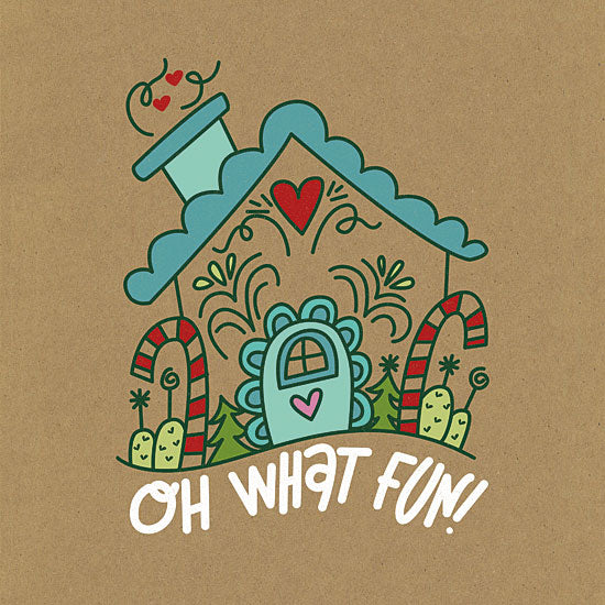 Erin Barrett FTL153 - FTL153 - Oh What Fun    - 12x12 Signs, Typography, Oh What Fun, Gingerbread House from Penny Lane