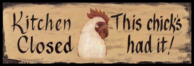 Gail Eads GE196F - GE196F - Kitchen Closed - 36x12 Kitchen Closed, Rooster, Humorous, Rustic from Penny Lane
