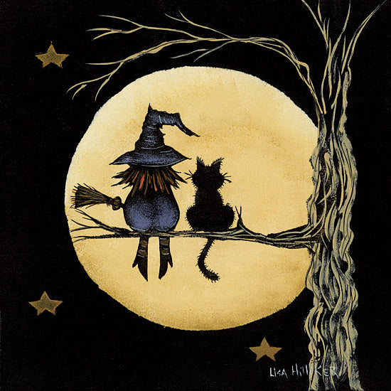 Lisa Hilliker HILL794 - HILL794 - Let's Ride - 12x12 Halloween, Witch, Black Cat, Tree, Moon, Stars, Friends, Fall from Penny Lane