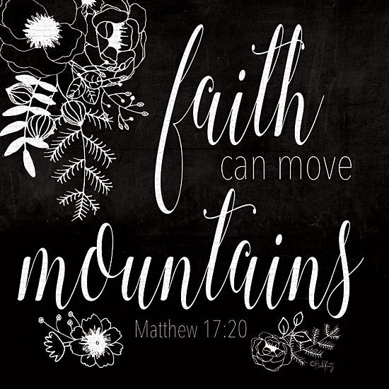 Heidi Kuntz HK105 - HK105 - Faith Can Move Mountains - 12x12 Faith Can Move Mountains, Bible Verse, Matthew, Black & White, Motivational from Penny Lane