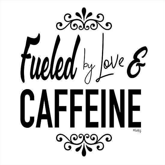 Heidi Kuntz HK112 - HK112 - Fueled by Love & Caffeine - 12x12 Fuled by Love & Caffeine, Coffee, Humorous, Black & White, Signs from Penny Lane
