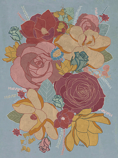 Heidi Kuntz HK154 - HK154 - Magnolia Rose - 12x18 Flowers, Magnolia, Roses, Botanical from Penny Lane