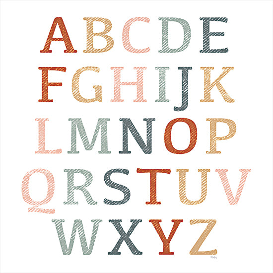 Heidi Kuntz HK163 - HK163 - Rustic Rainbow Alphabet - 12x12 Alphabet, Children, ABCs, Signs from Penny Lane