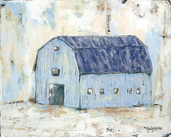 Jennifer Holden HOLD118 - HOLD118 - Blue Barnyard   - 16x12 Blue Barn, Primitive, Vintage, Country from Penny Lane