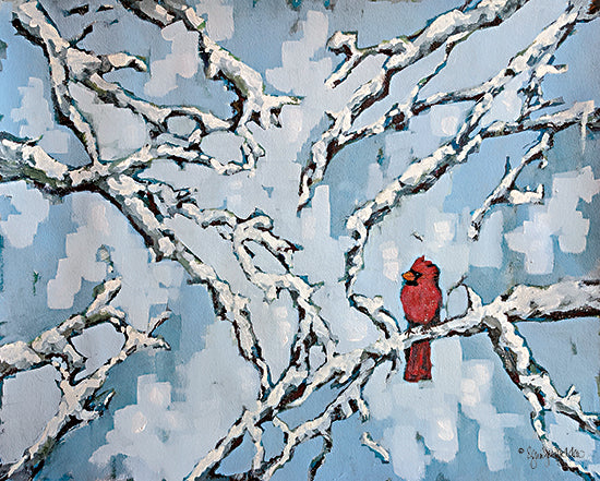 Jennifer Holden HOLD132 - HOLD132 - Frosty Morning - 16x12 Abstract, Cardinal, Bird, Winter, Tree, Frosty Morning from Penny Lane