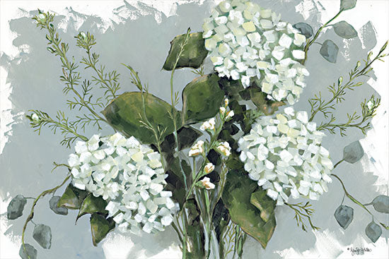 Jennifer Holden HOLD160 - HOLD160 - Hydrangeas in White - 18x12 Flowers, Hydrangeas, White Hydrangeas, Greenery, Bouquet, Botanical from Penny Lane