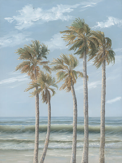 Georgia Janisse JAN282 - JAN282 - Wind in the Palms - 12x16 Palm Trees, Trees, Coastal, Ocean, Waves, Beach, Coast, Landscape from Penny Lane