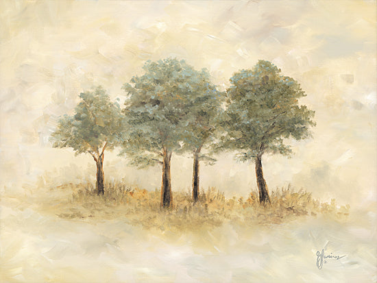 Georgia Janisse JAN309 - JAN309 - Trees in a Hollow - 16x12 Trees, Green Leaves, Tan Background, Textured Background from Penny Lane