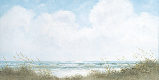 Georgia Janisse JAN319 - JAN319 - Blue and Cloudy Day - 18x9 Coastal, Ocean, Waves, Landscape, Coast, Beach, Grass, Sky, Clouds from Penny Lane