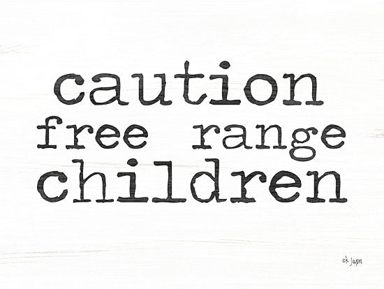 Jaxn Blvd. JAXN374 - JAXN374 - Free Range Children   - 16x12 Humor, Children, Caution Free Range Children, Typography, Signs, Textual Art, Black & White from Penny Lane