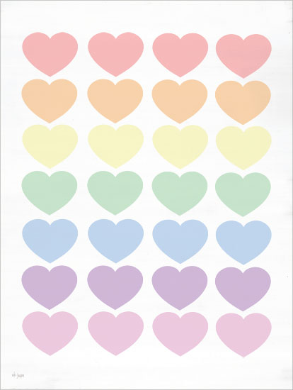 Jaxn Blvd. JAXN468 - JAXN468 - Pastel Hearts - 12x16 Hearts, Pastel Colors, Tween from Penny Lane