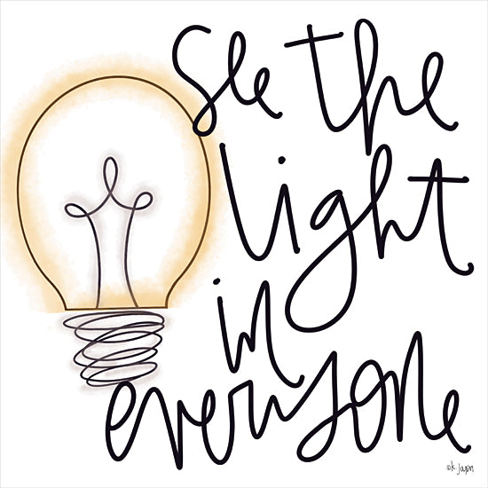 Jaxn Blvd. JAXN545 - JAXN545 - See the Light in Everyone - 12x12 See the Light in Everyone, Lightbulb, Calligraphy, Motivational, Signs from Penny Lane