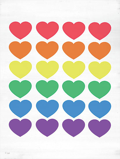 Jaxn Blvd. JAXN625 - JAXN625 - Rainbow Hearts - 12x16 Hearts, Rainbow Colors, Pride, Love from Penny Lane