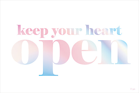 Jaxn Blvd. JAXN694 - JAXN694 - Keep Your Heart Open - 18x12 Inspirational, Keep Your Heart Open, Typography, Signs, Textual Art, Rainbow Colors from Penny Lane