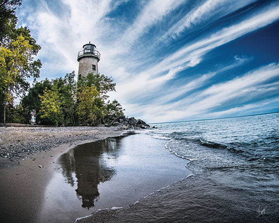 Justin Spivey JDS221 - JDS221 - Lonely Lighthouse II - 16x12 Lighthouse, Ocean, Trees, Beach, Coast, Coastal, Photography from Penny Lane