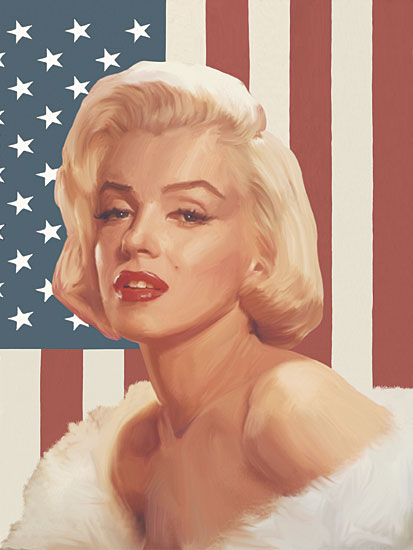 JG Studios JGS374 - JGS374 - True Blue Marilyn with Flag - 12x16 Marilyn Monroe, Icon, Female, Woman, Movie Star, American Actress, American Flag, Patriotic from Penny Lane