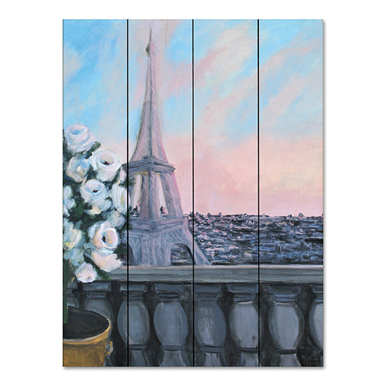 JG Studios JGS452PAL - JGS452PAL - Terrace Sunrise - 12x16 Eifel Tower, Paris, France, European, Flowers, Abstract from Penny Lane