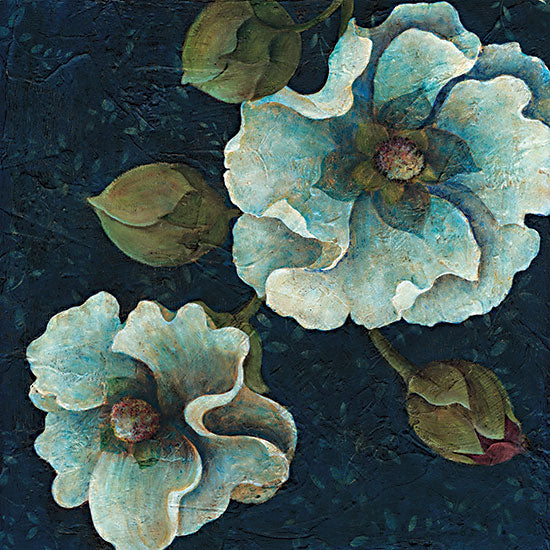 JG Studios JGS472 - JGS472 - Midnight Florals - 12x12 Flowers, Blue Flowers, Flower Buds, Dark Background from Penny Lane