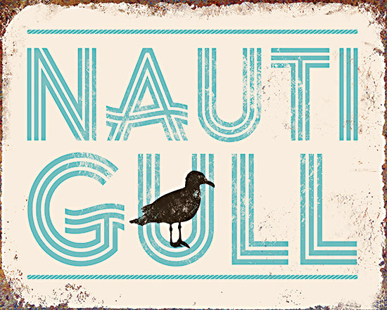 JG Studios JGS511 - JGS511 - Nauti Gull - 16x12 Coastal, Humor, Typography, Signs, Nauti Gull, Seagull, Bird, Nautical, Summer from Penny Lane
