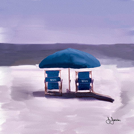 John Jones JJAR202 - Quiet - Umbrella, Chairs, Coast, Beach from Penny Lane Publishing